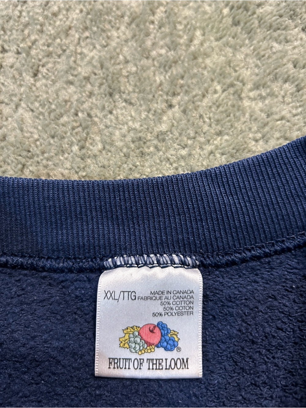 Vintage 90s London Husky Animal Nature Crewneck Sweatshirt Size XL Y2K Blue - Picture 2 of 5